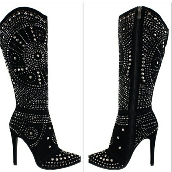 Olivia Miller Shoes - Olivia Miller Black Studded Boots